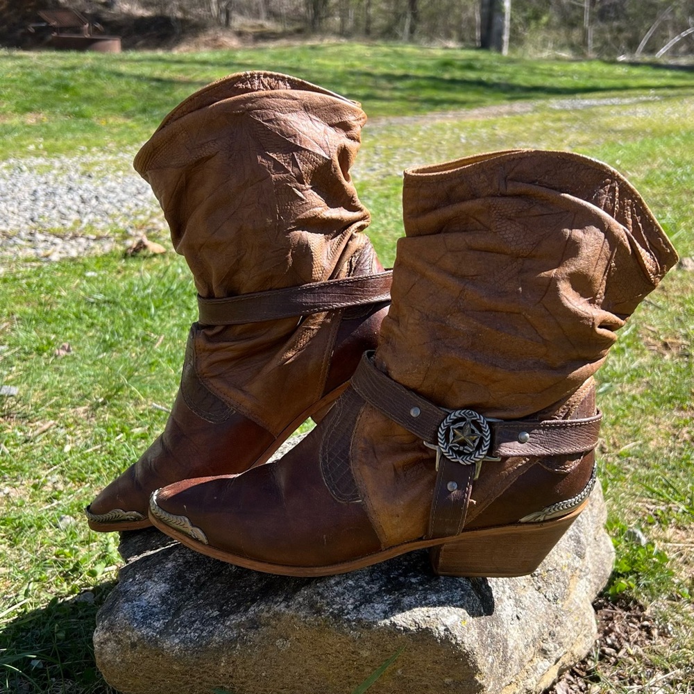 Vintage Western Cowboy Slouch Boot
